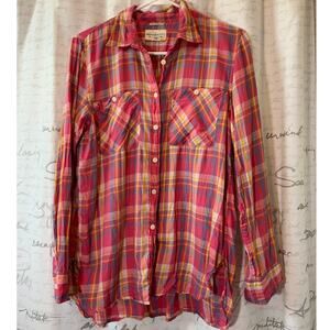 Denim & Supply Ralph Lauren Plaid Shirt Womens Medium Cotton Button Down Flannel
